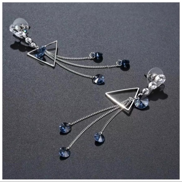 Swarovski Crystals The Onellah Long Triangle Earrings - Picture 3 of 5